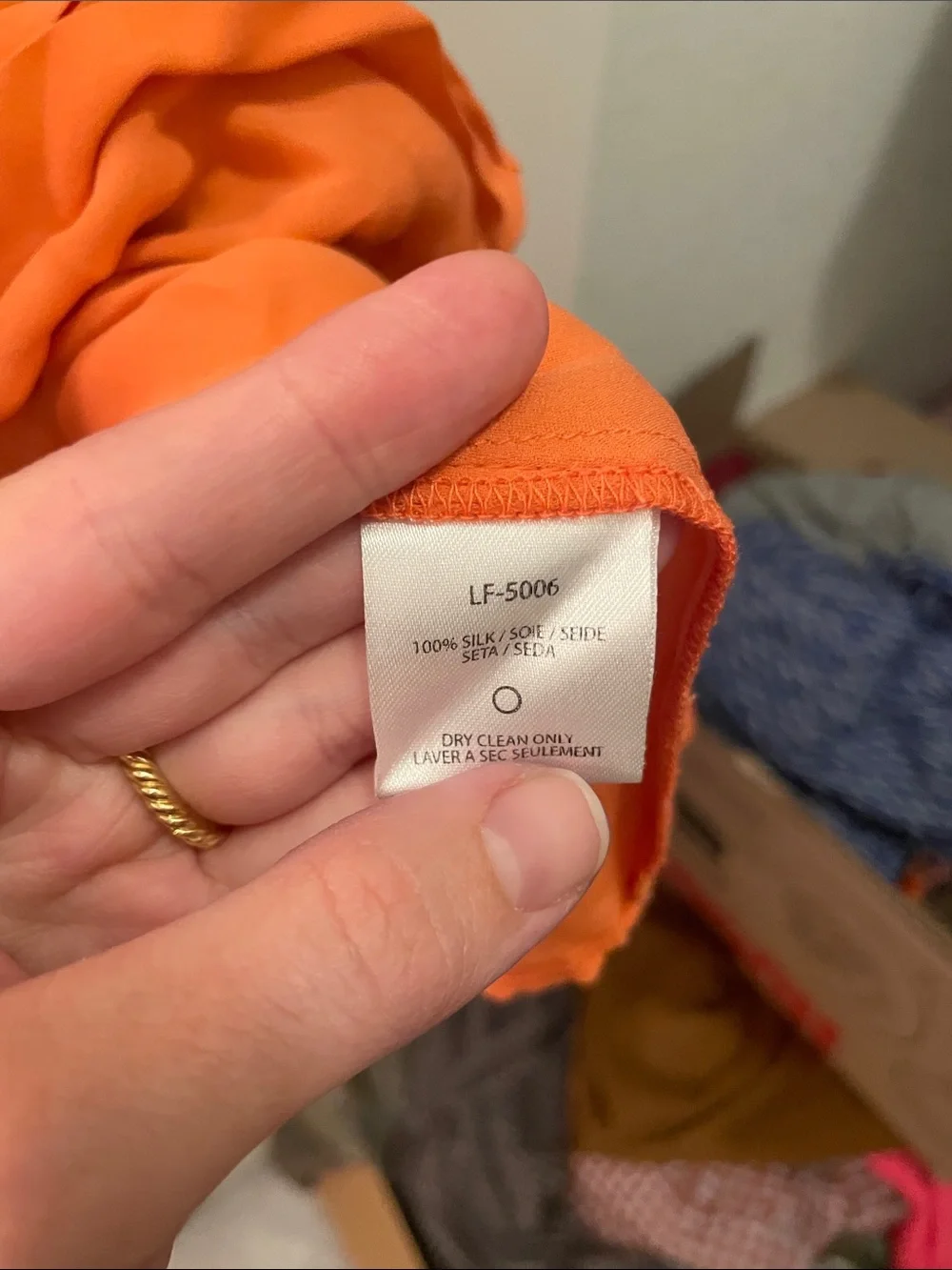 Anthropologie Coral Orange V-Neck Pleated 100% Silk Blouse